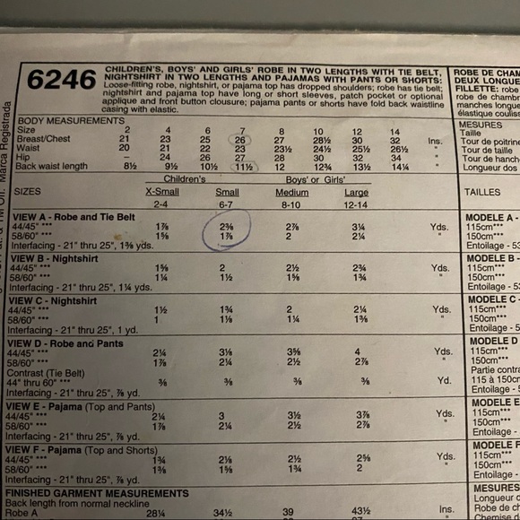 Vintage McCalls Childrebs PJs 6246 Sewing Pattern - Picture 2 of 14